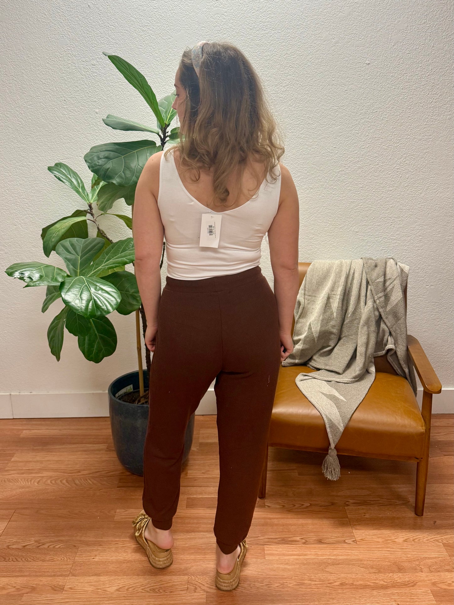 Oak Brown Long Hacci Pants