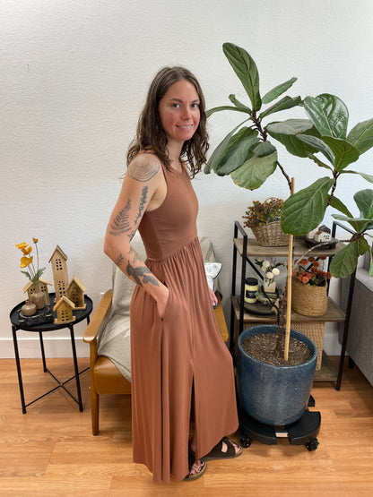 Nutshell Front Slit Midi Dress