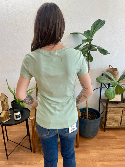 Sage Classic Slim V Neck Tee