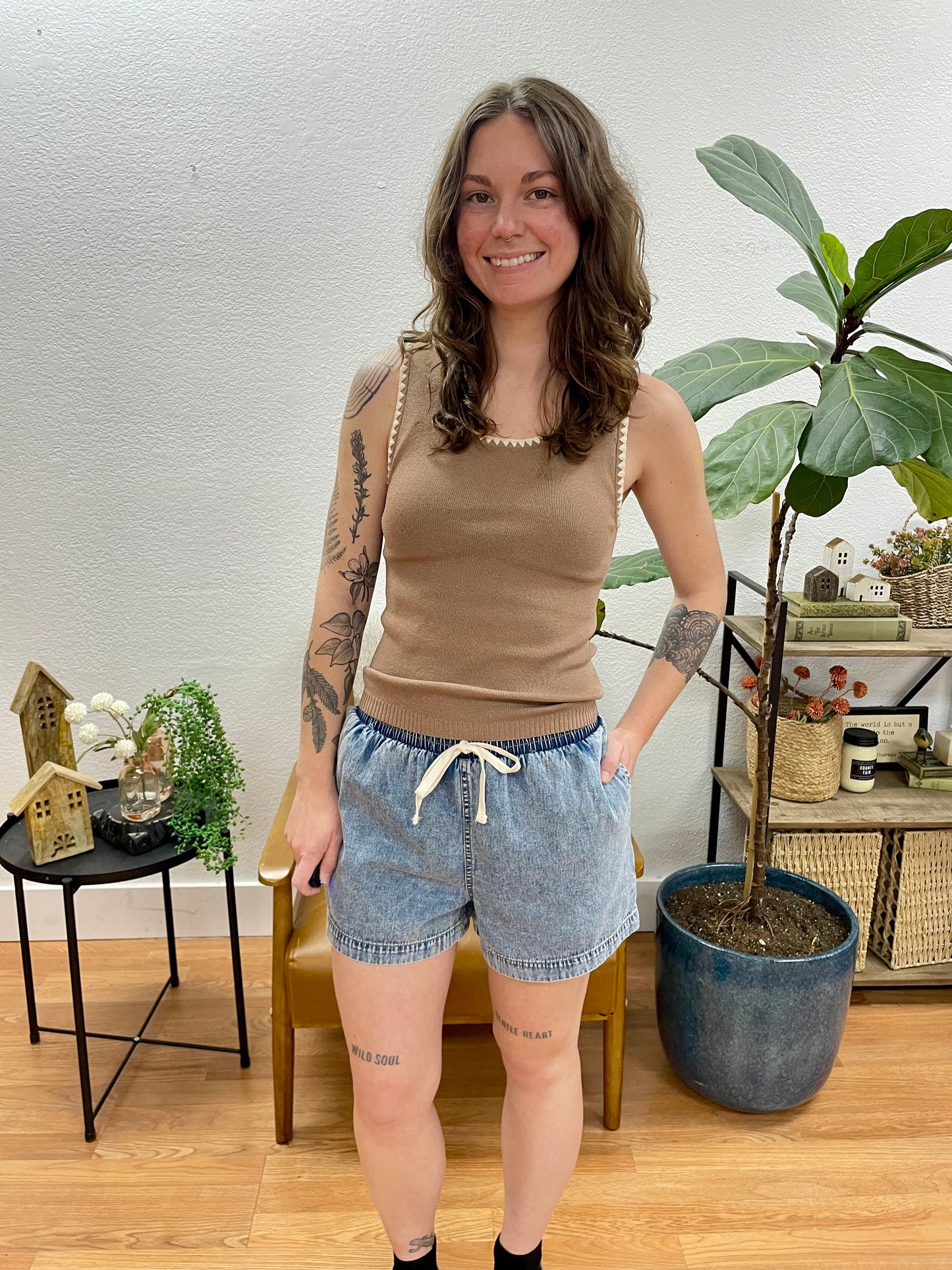 Denim Soft Wash Shorts - Terra Cottage