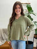 Sage Ribbed Knit Pullover