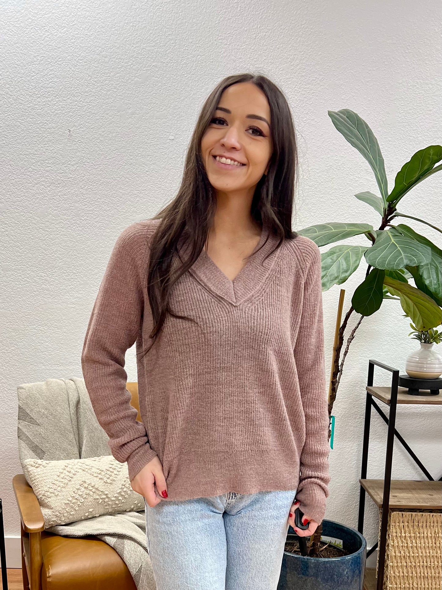 Mocha Varsity Sweater