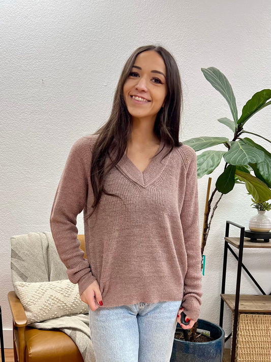 Mocha Varsity Sweater