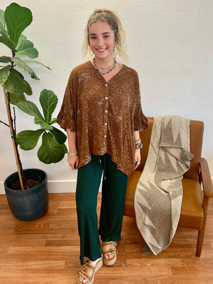 Butterscotch Ethnic Print Oversized Blouse