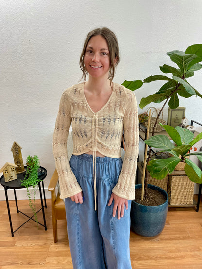 Crochet Cinch Front Sweater
