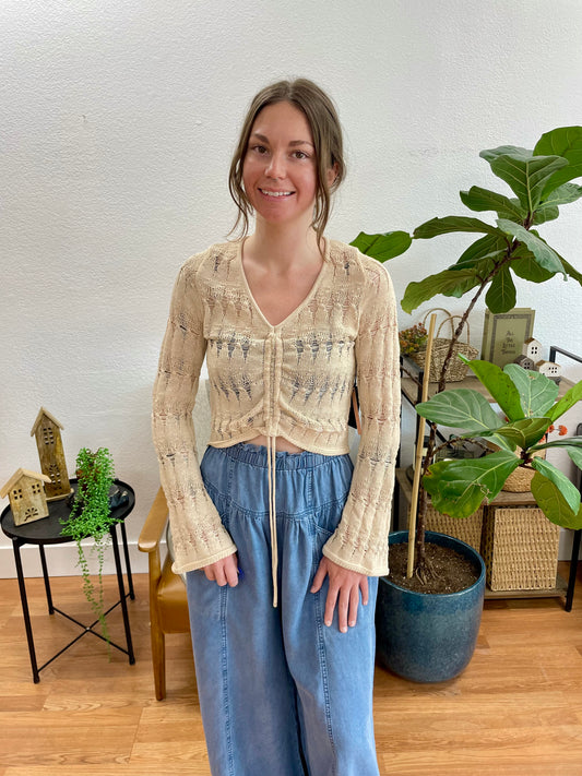 Crochet Cinch Front Sweater