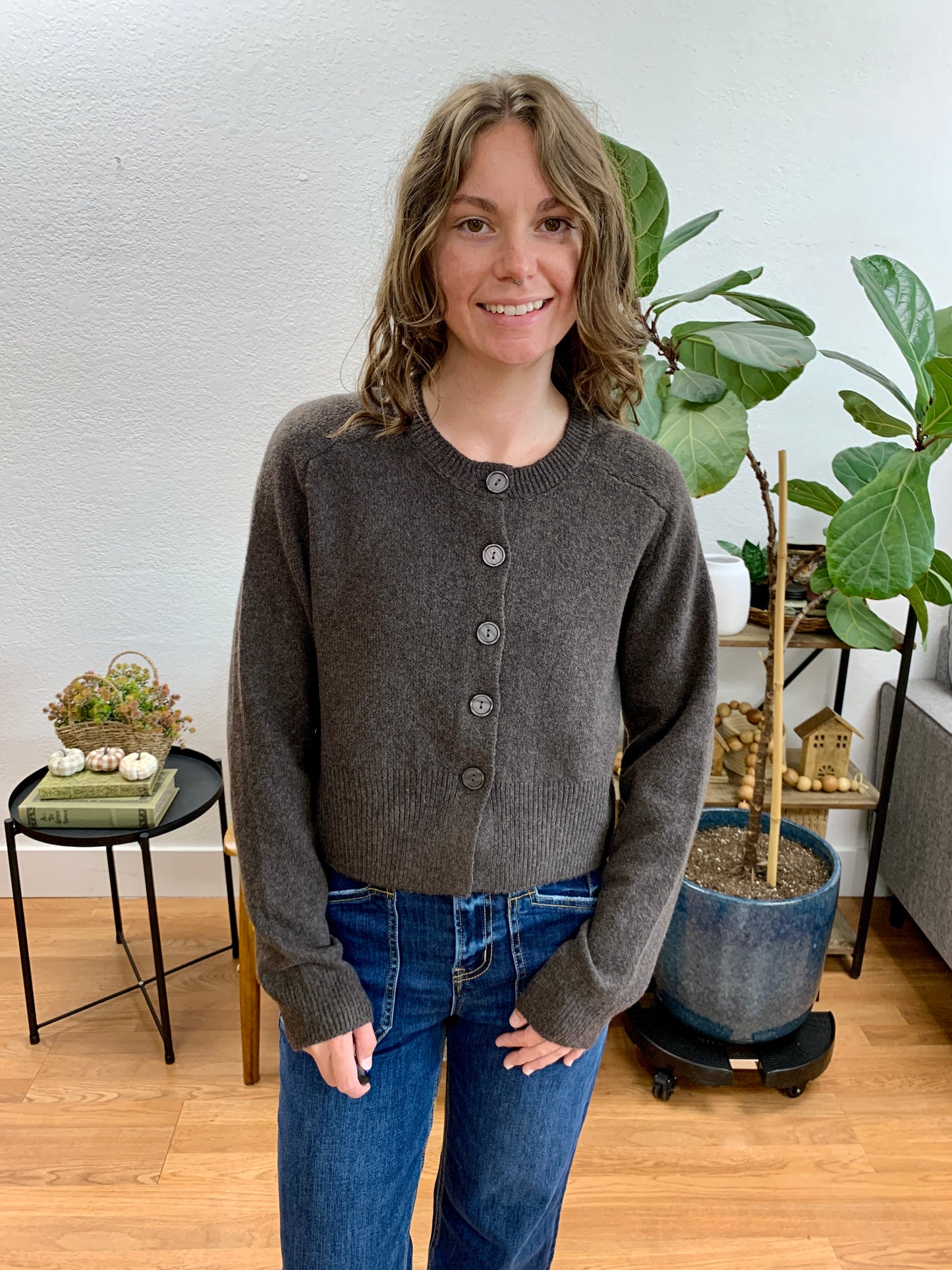Brown Essential Cardigan
