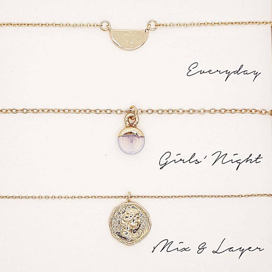 3PC Assorted Layering Pendant Necklace Gift Set