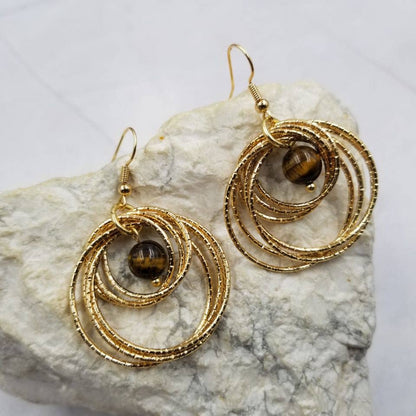 Multi Circle Gemstone Earrings