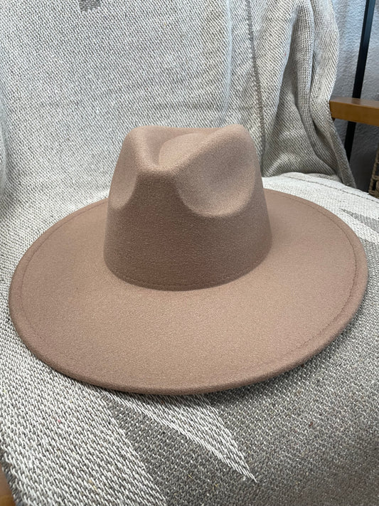 Flat Brim Fedora Hat - Terra Cottage
