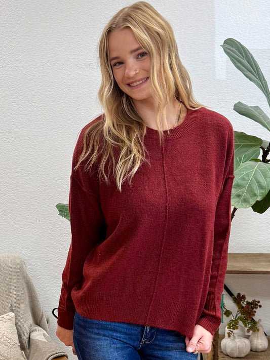 Burgundy Crewneck Sweater