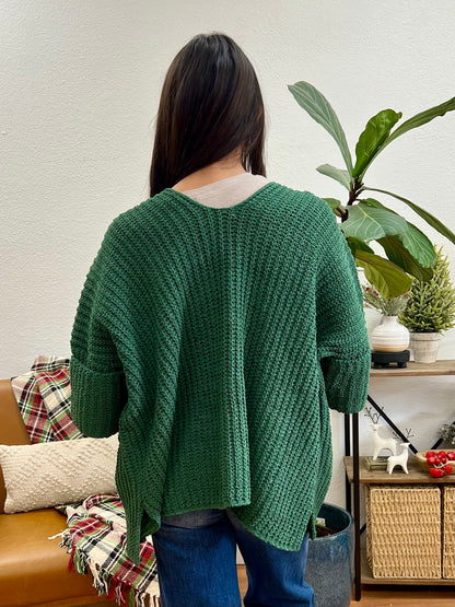 Dark Green Chunky Cardigan