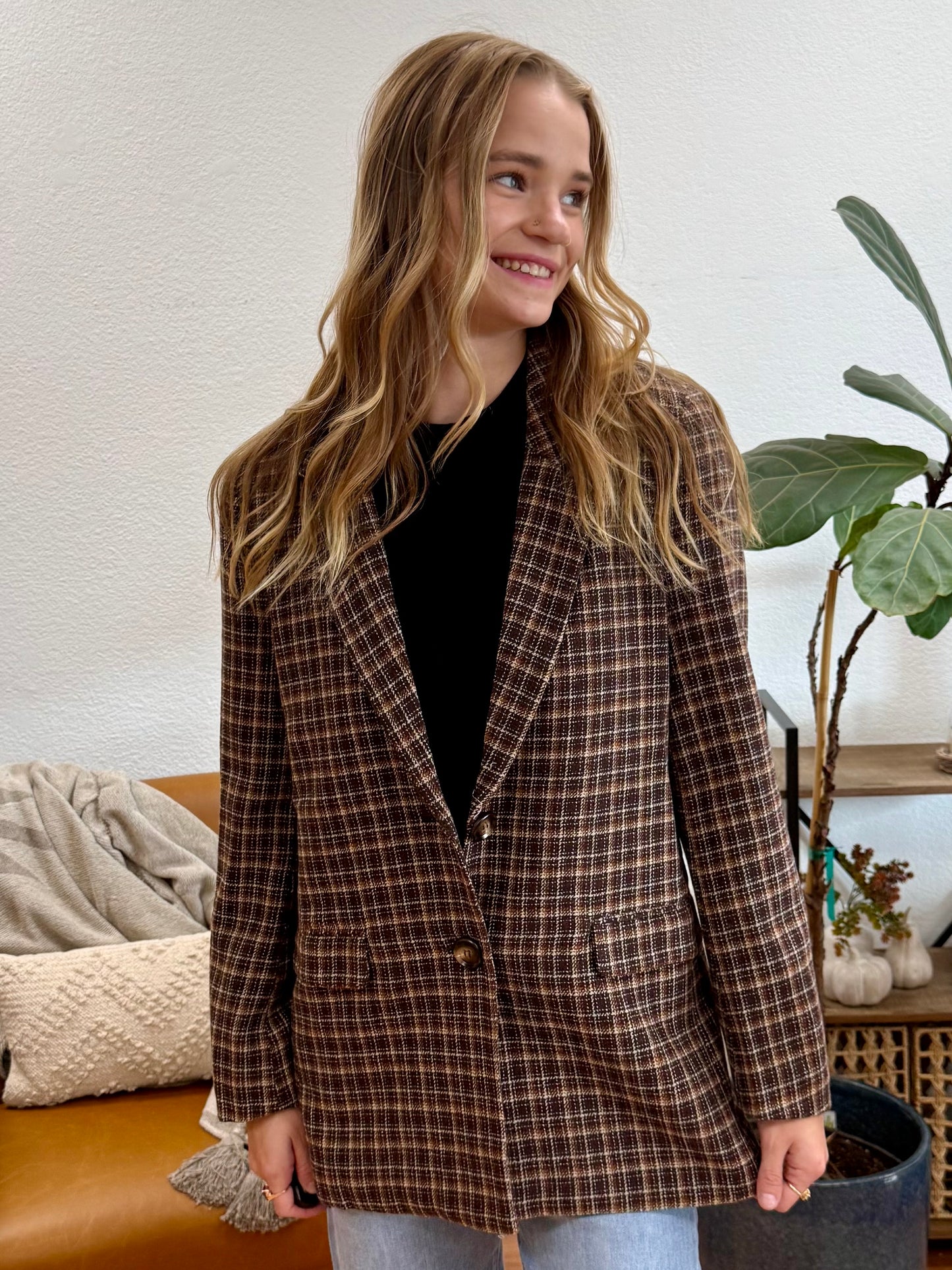 Brown Plaid Coat