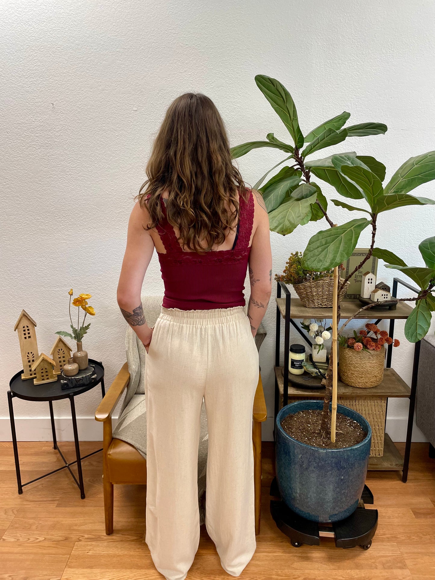Oatmeal Wide Leg Pants
