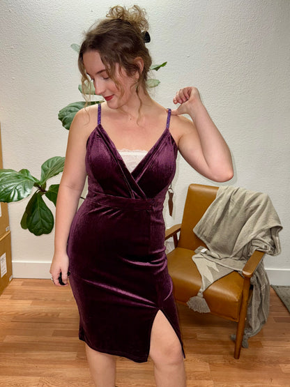 Mulberry Velvet Holiday Party Dress