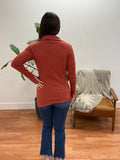 Marsala Ribbed Collared Top