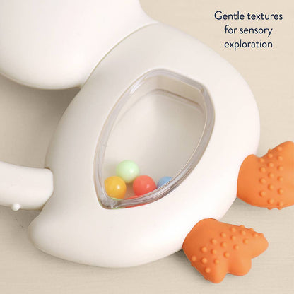 Silicone Teether with Rattle: Goose