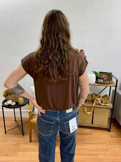 Chocolate Balloon Hem Top