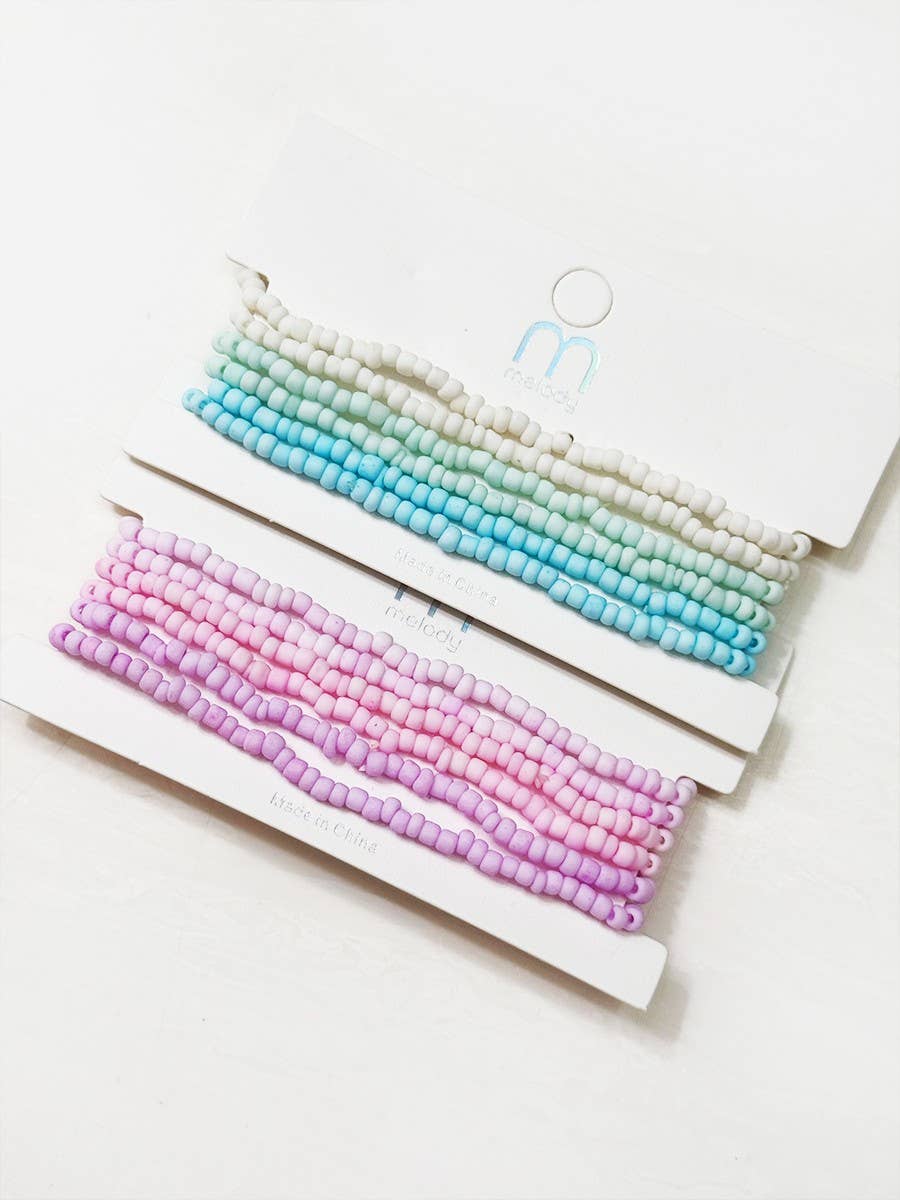 Soft Tone Stacked Seed Bead Bracelet