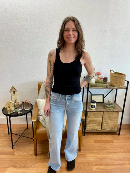MICA Pale Blue Wide Ankle Jeans - Terra Cottage