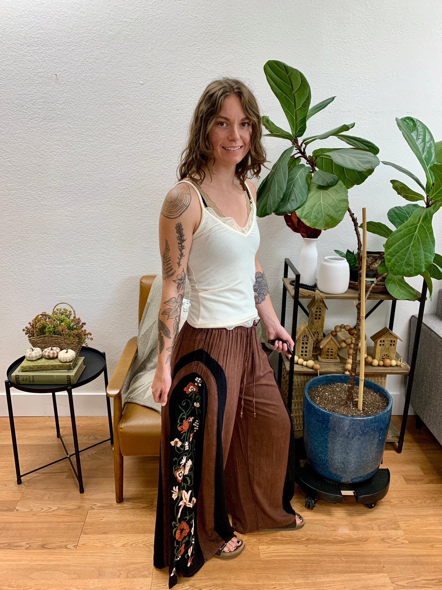 Brown and Black Mineral Wash Pants