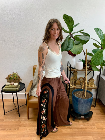 Brown and Black Mineral Wash Pants