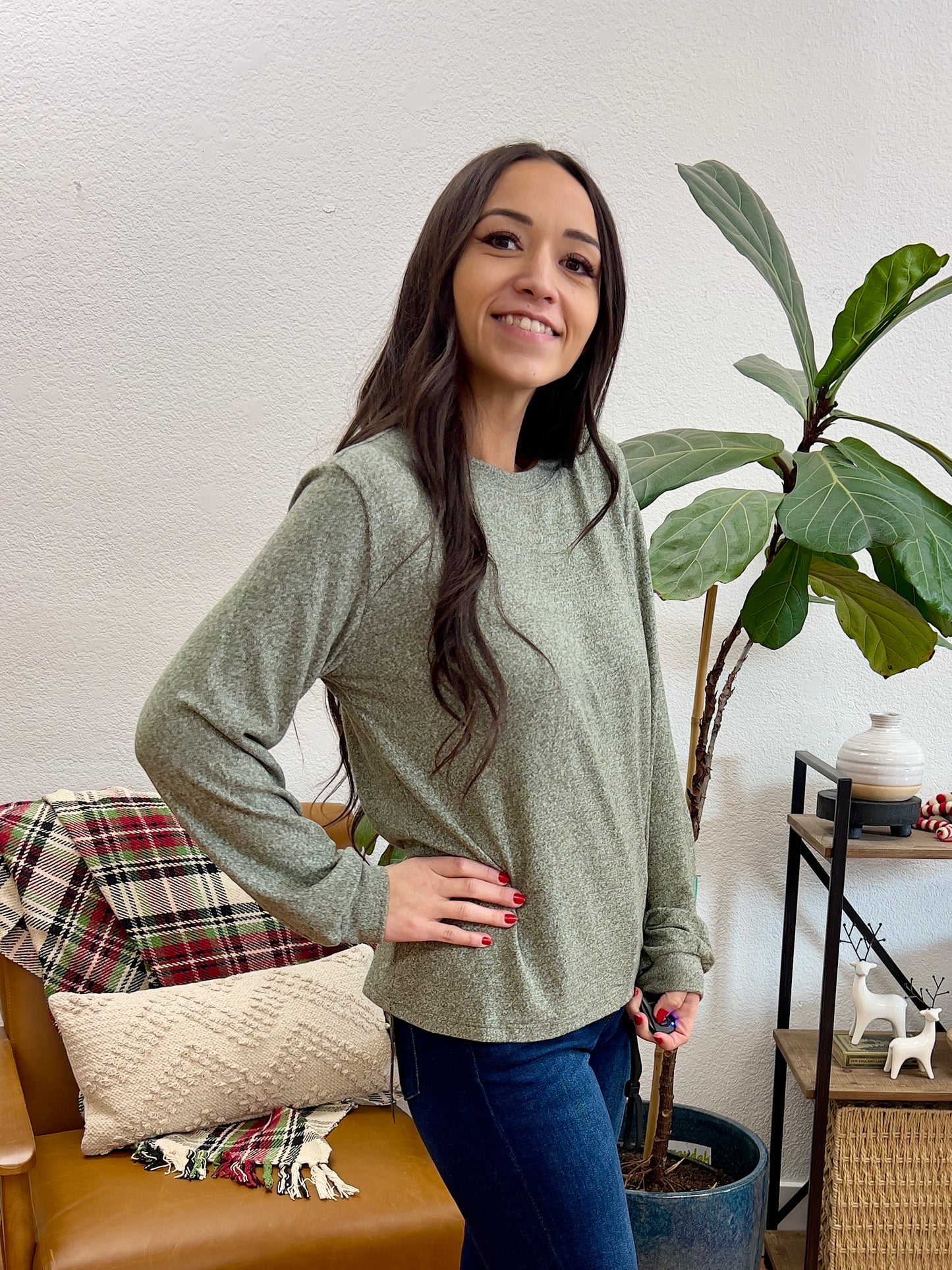 Dark Olive Hacci Relaxed Sleeve Tee