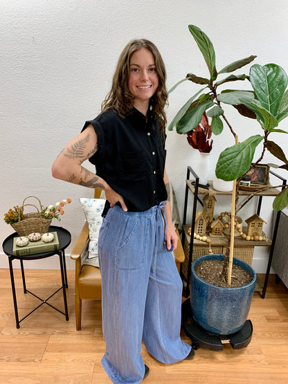 Chambray Pull on Pants