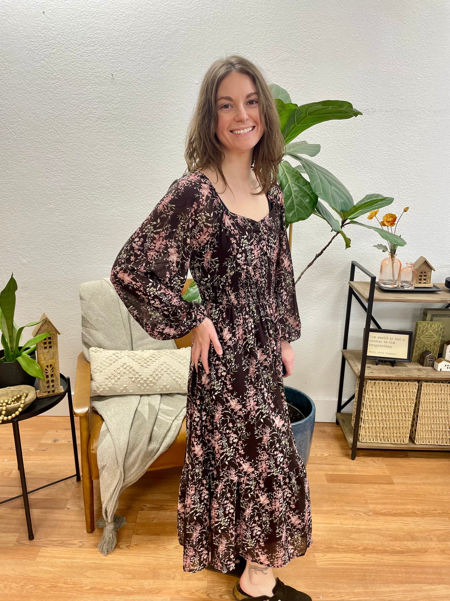 Red Sweetheart Floral Dress