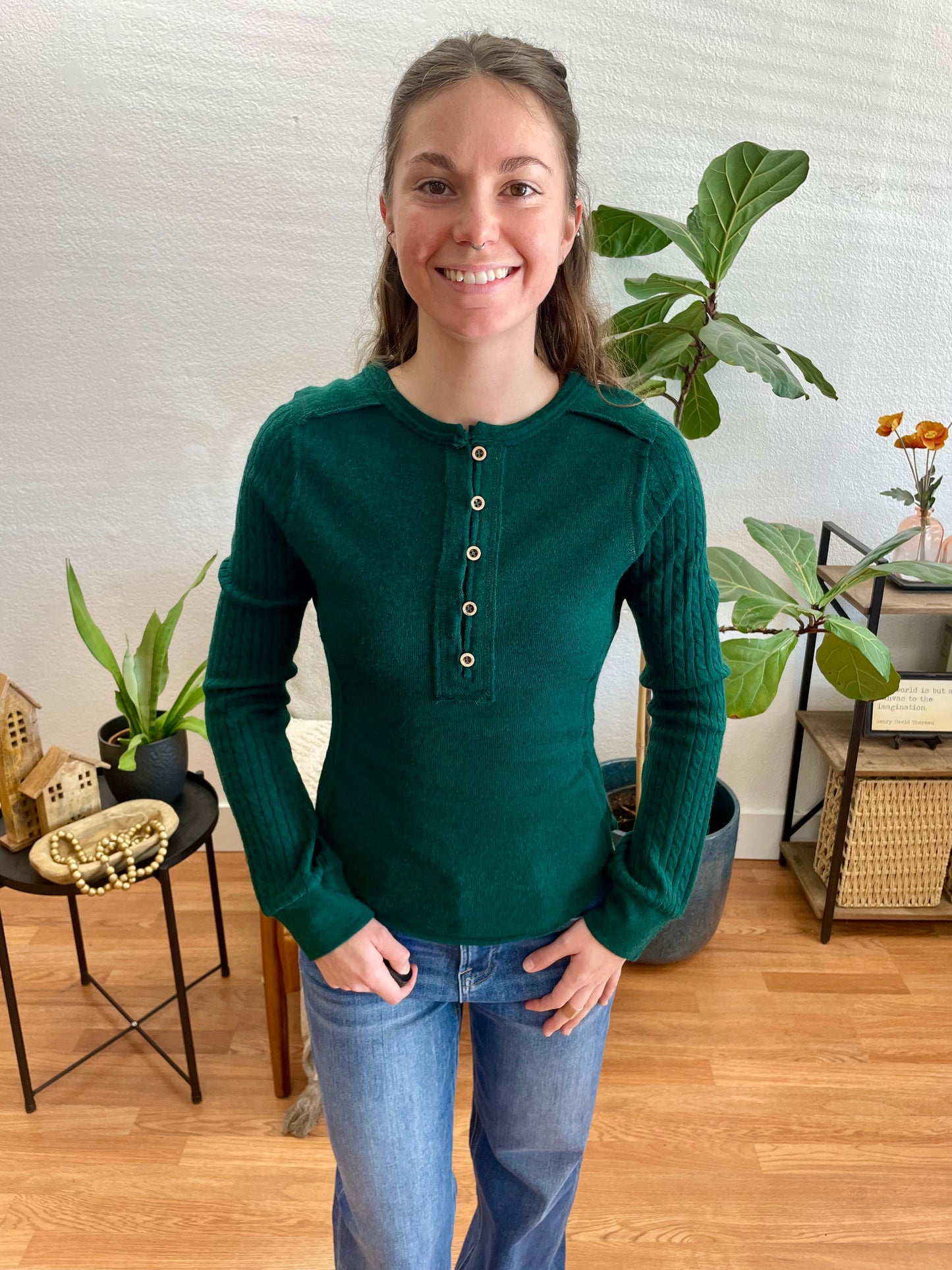 Forest Knit Sleeve Top