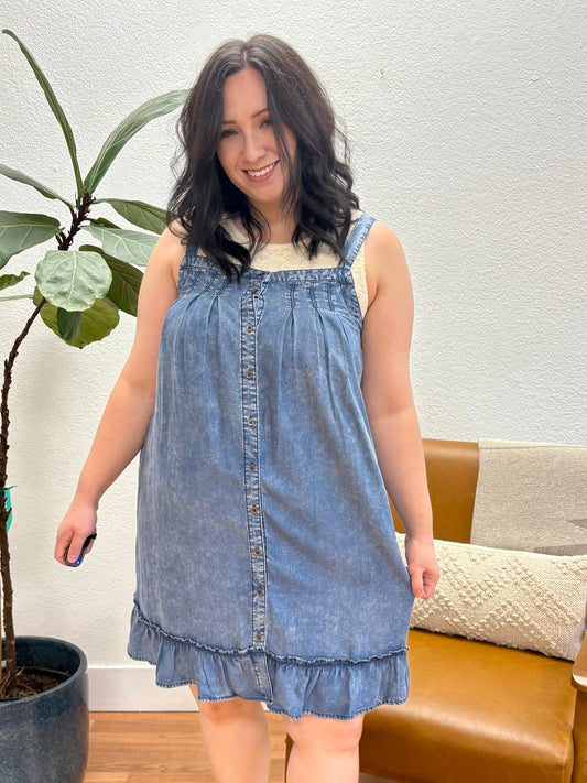 Dark Denim Button Down Dress