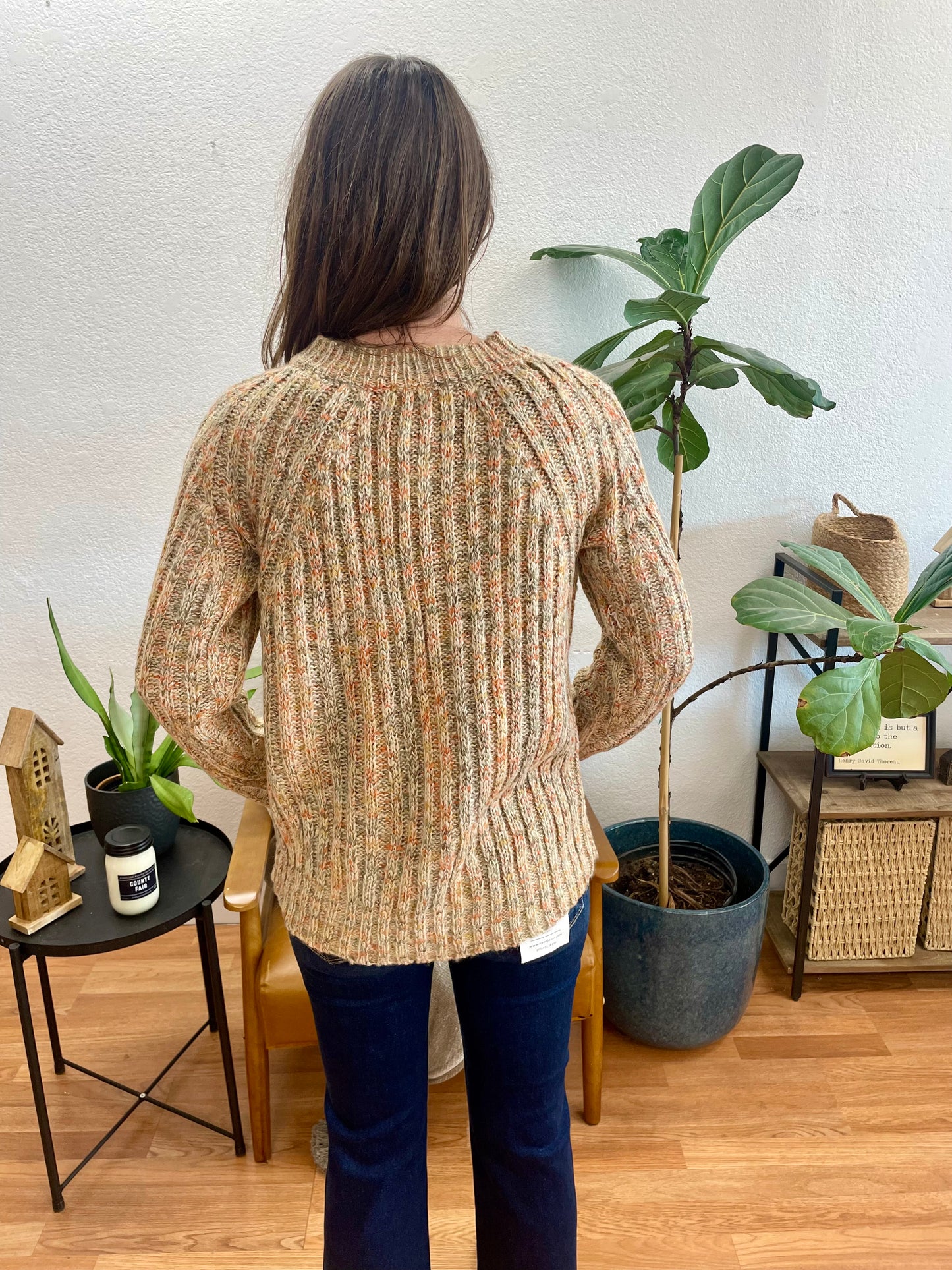 Taupe V Neck Sweater