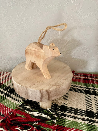 Hand Carved Forest Animal Ornament