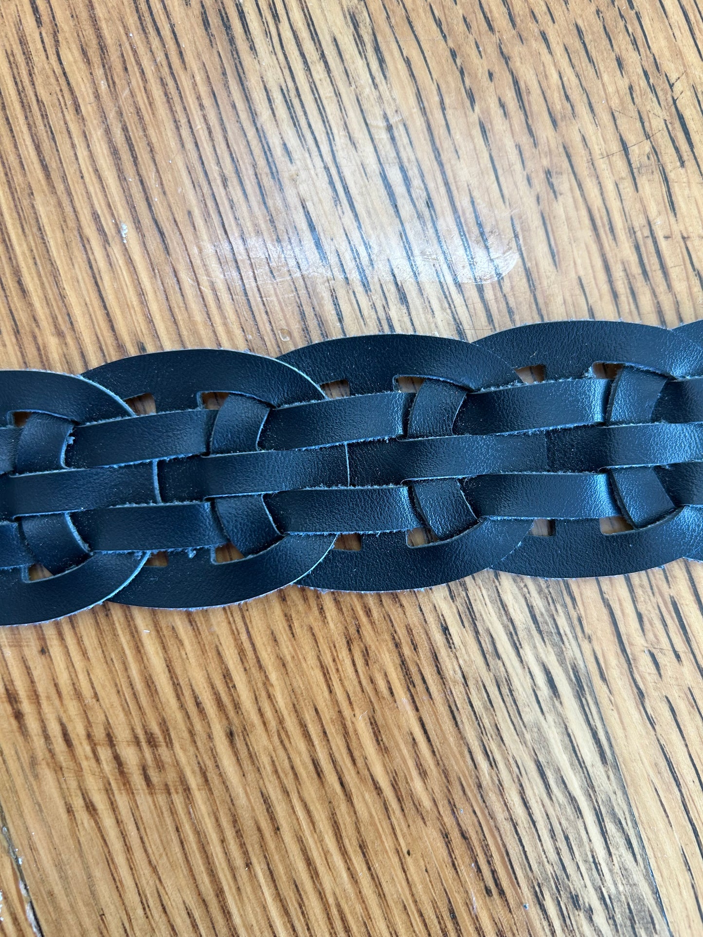 Oval Braid Faux Leather Belt