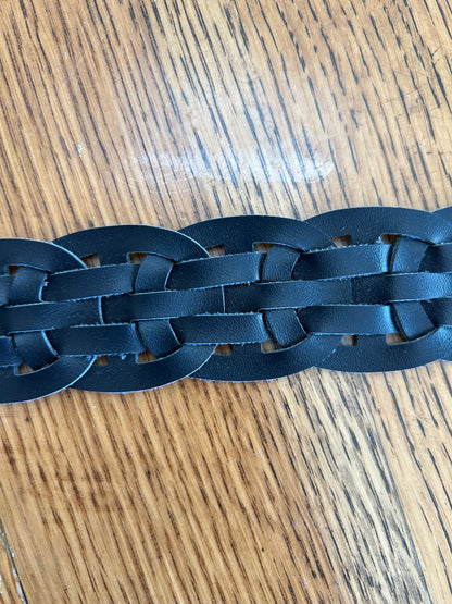 Oval Braid Faux Leather Belt