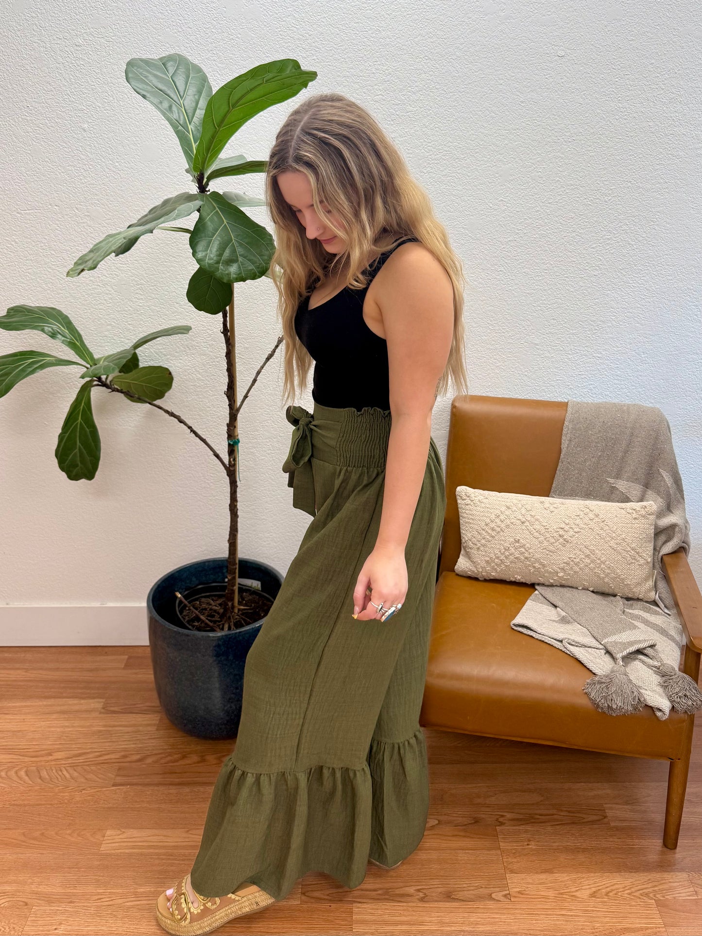 Olive Bell Leg Pants