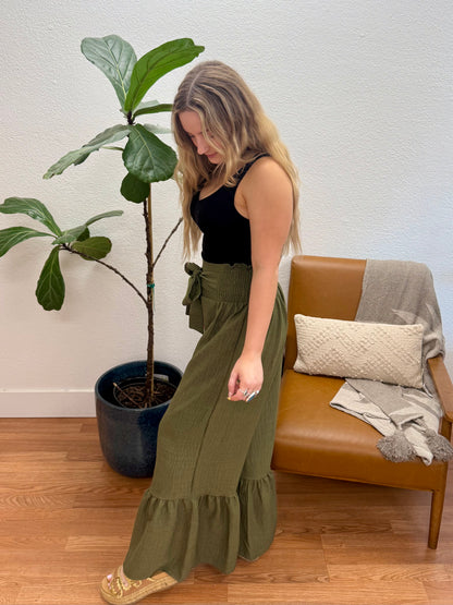 Olive Bell Leg Pants