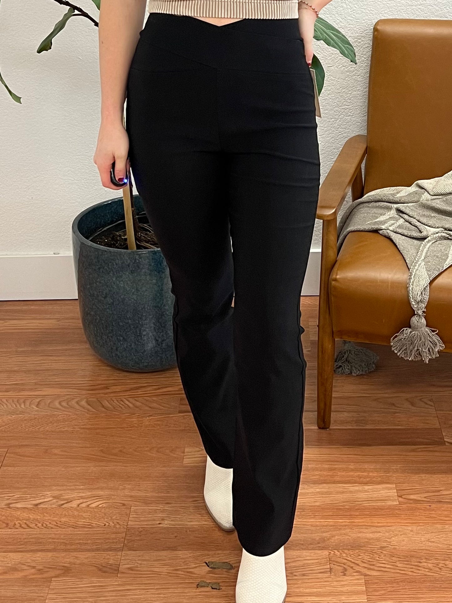 Black High Waist Flare Pants