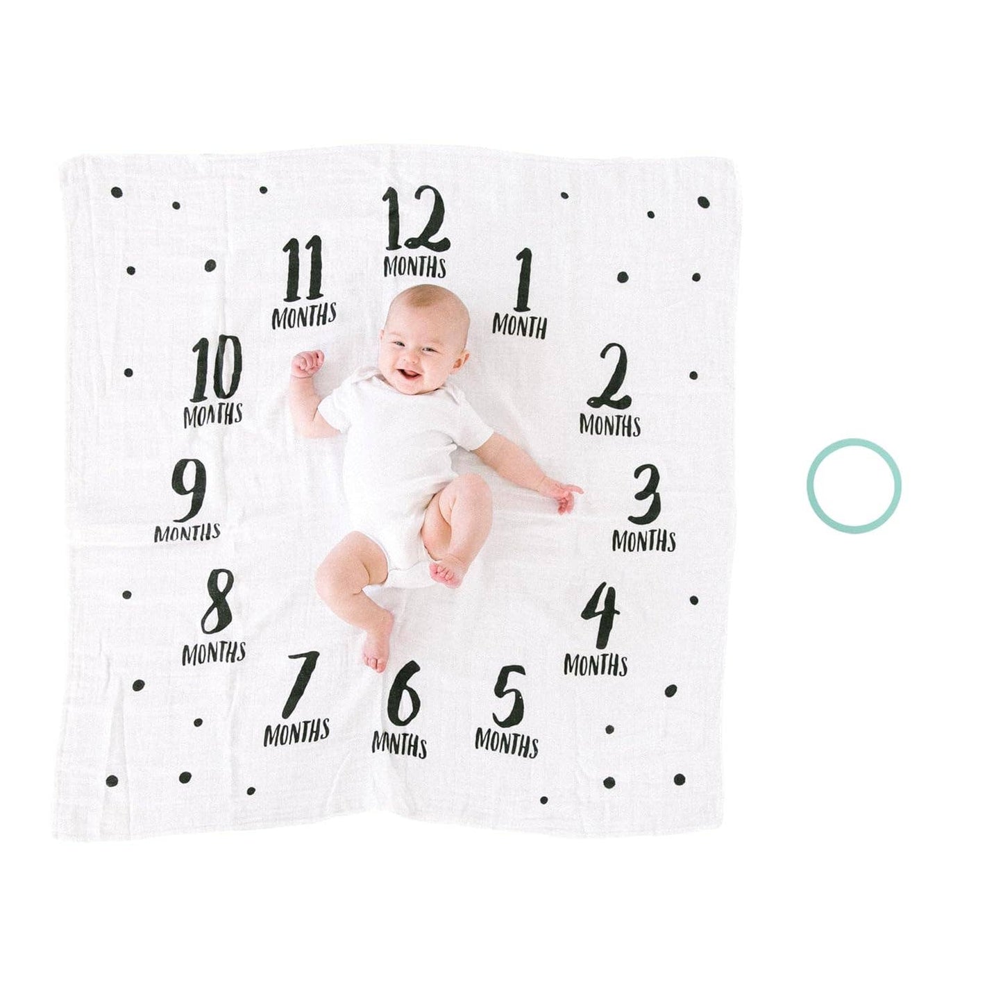 Watch Me Grow Milestone Blanket, Black & White