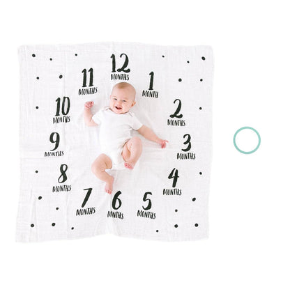 Watch Me Grow Milestone Blanket, Black & White