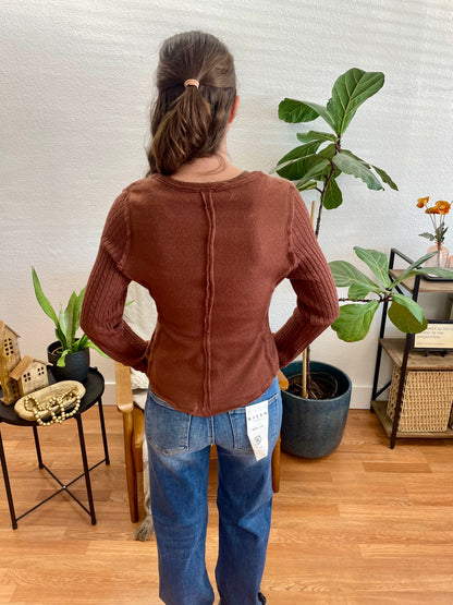 Cocoa Knit Sleeve Top