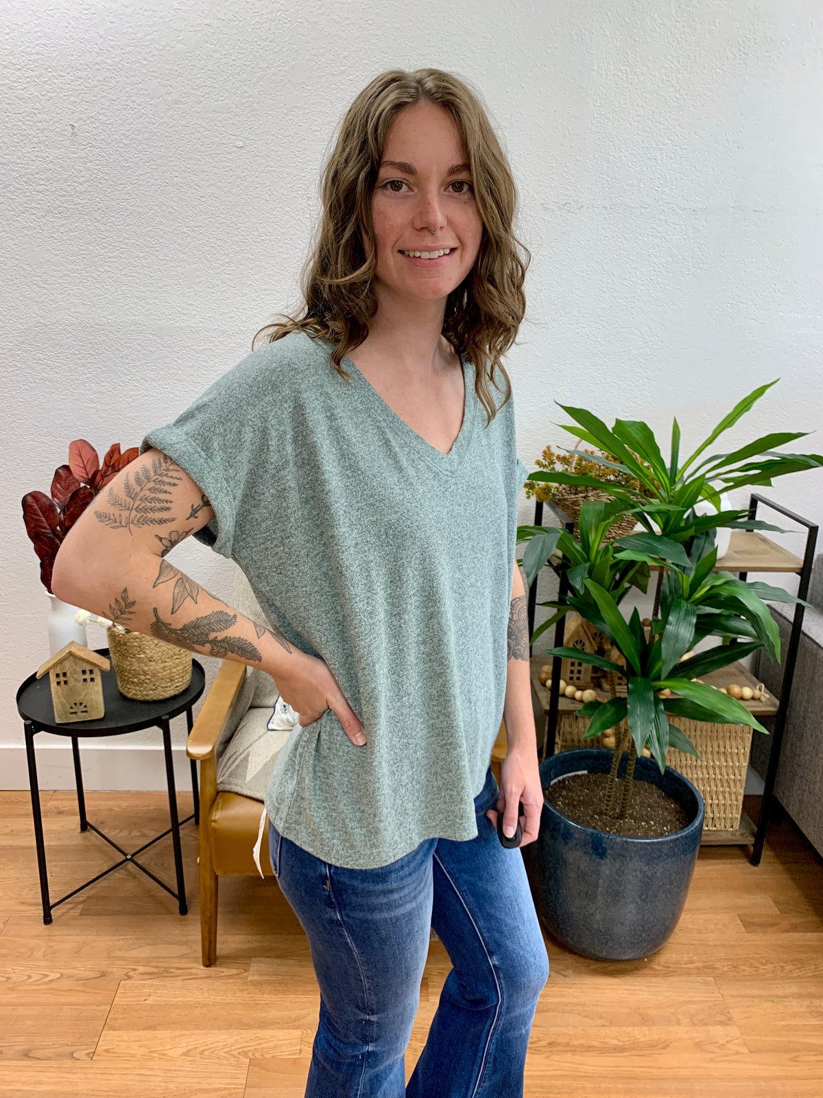 Jade Soft Melange Tee