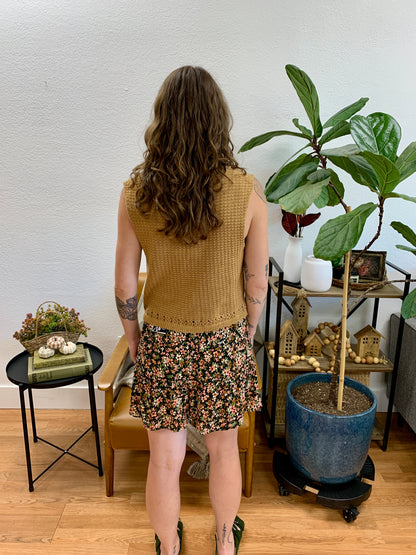 Black Floral Flouncy Shorts