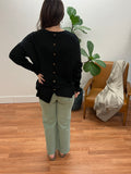 Black Button Back Pullover Sweater