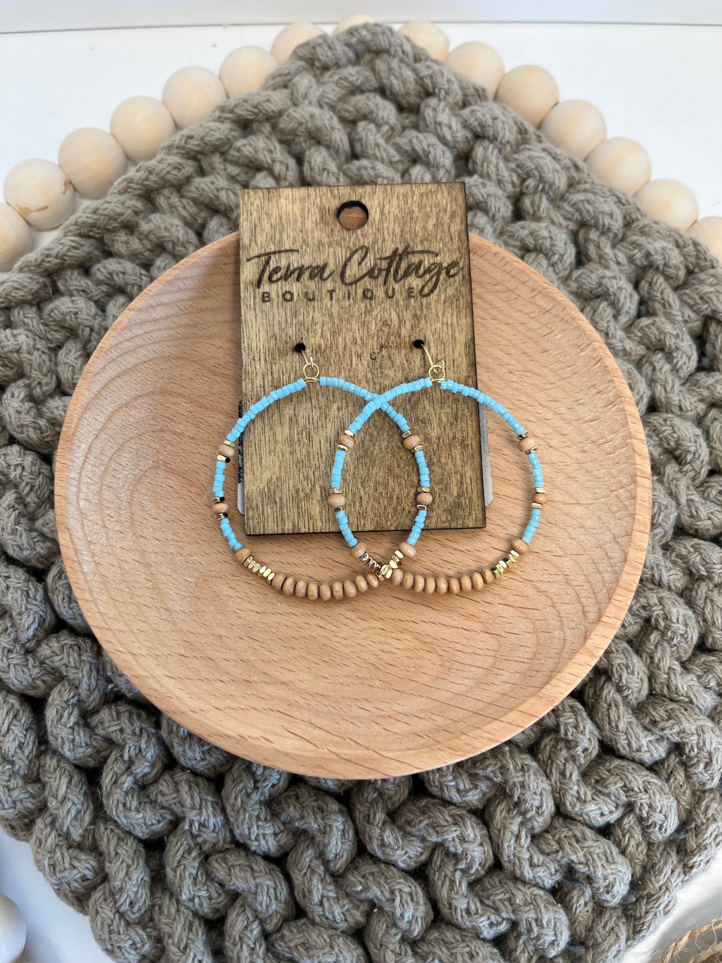 Beaded Hoop Earrings