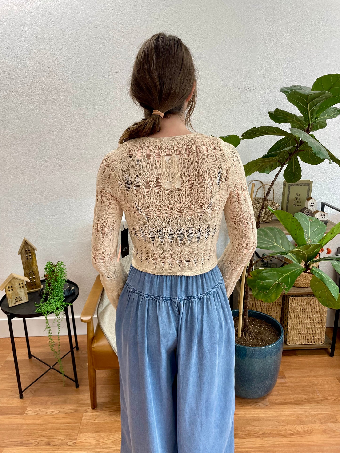 Crochet Cinch Front Sweater