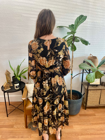 Romantic Floral Maxi Dress - Terra Cottage