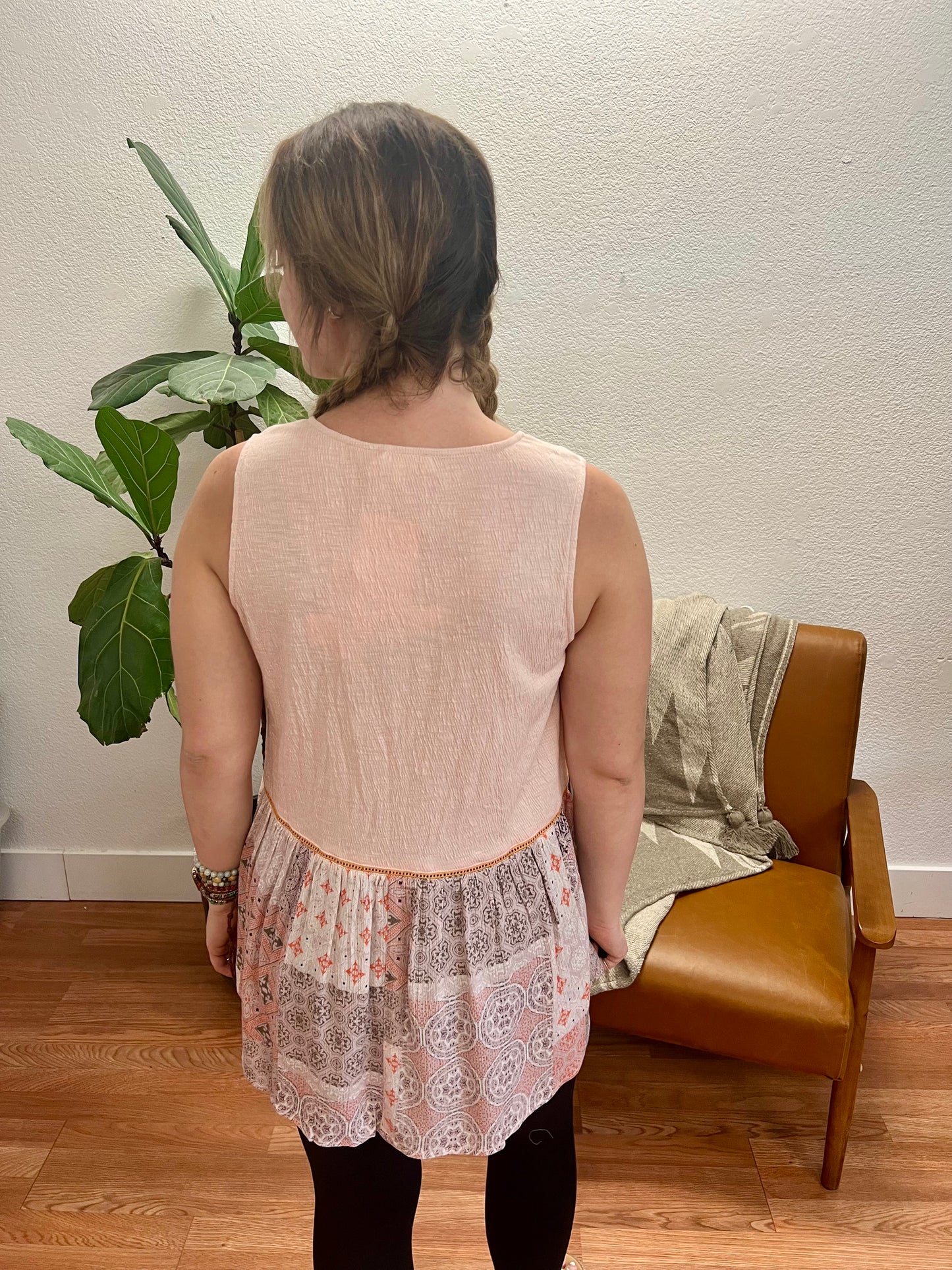 Blush Peplum Sleeveless Top