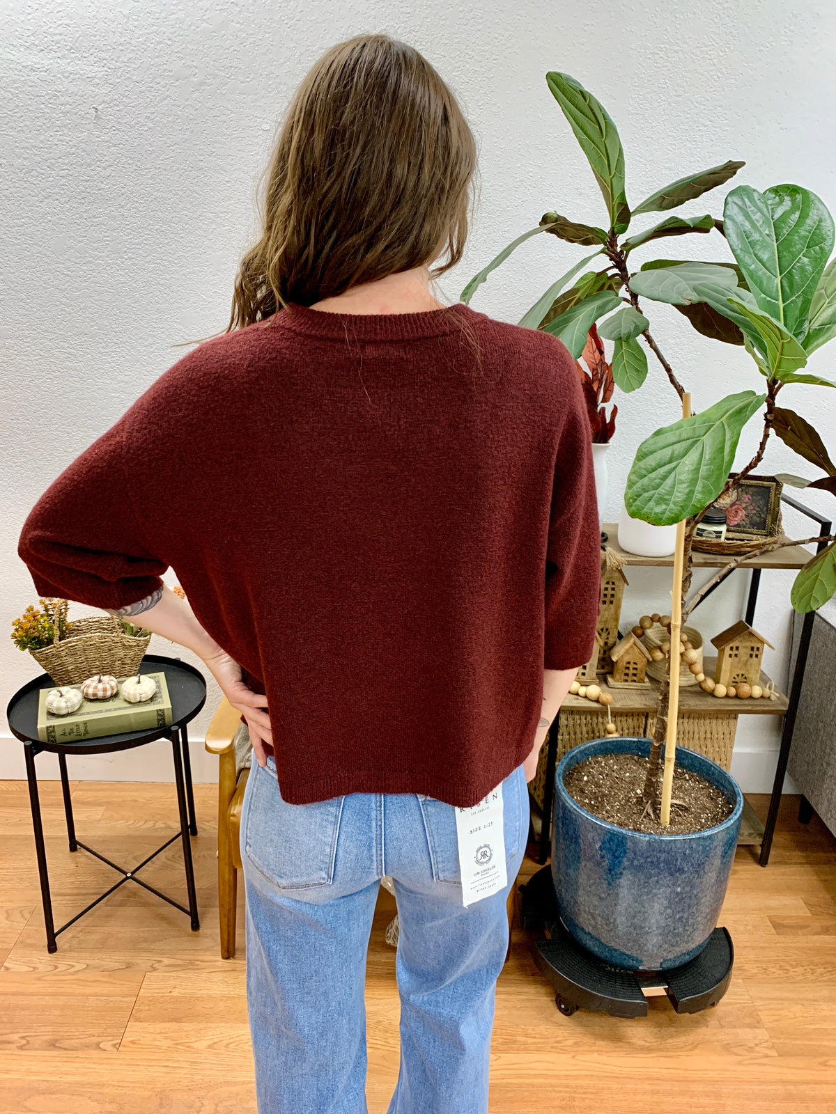 Redwood Heathered Boxy Pullover