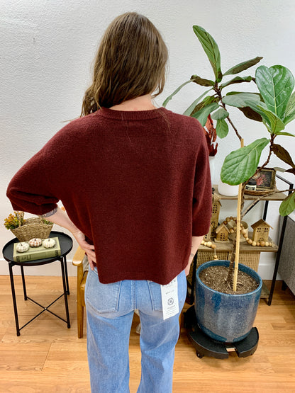 Redwood Heathered Boxy Pullover